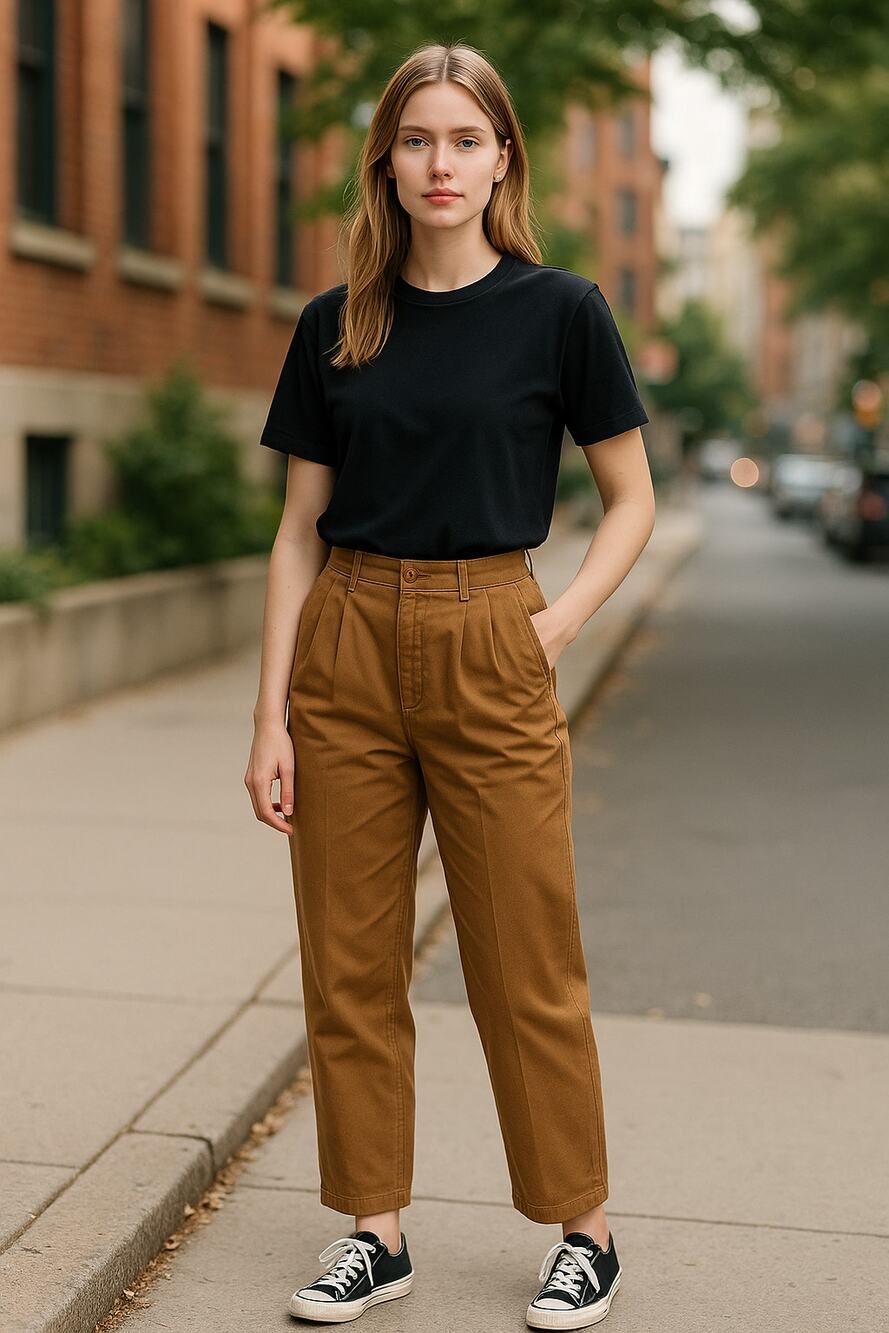 GIORGIO ARMANI Pants Size 30 / Size L Slacks Tan Pleated Brown Straight Leg